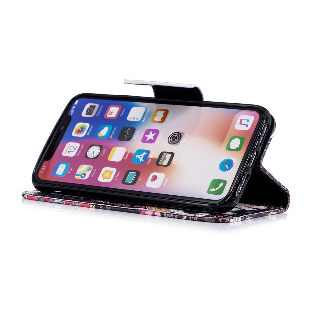 Bao da nắp gập dạng ví in hình xinh xắn cho IPhone XR X Xs Max | BigBuy360 - bigbuy360.vn