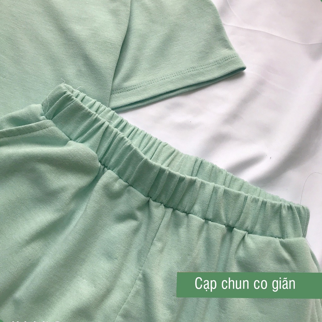 Đồ bộ nữ cộc tay mặc nhà thời trang mới tông màu sáng - Chất liệu Cotton cao cấp chính phẩm ALALA