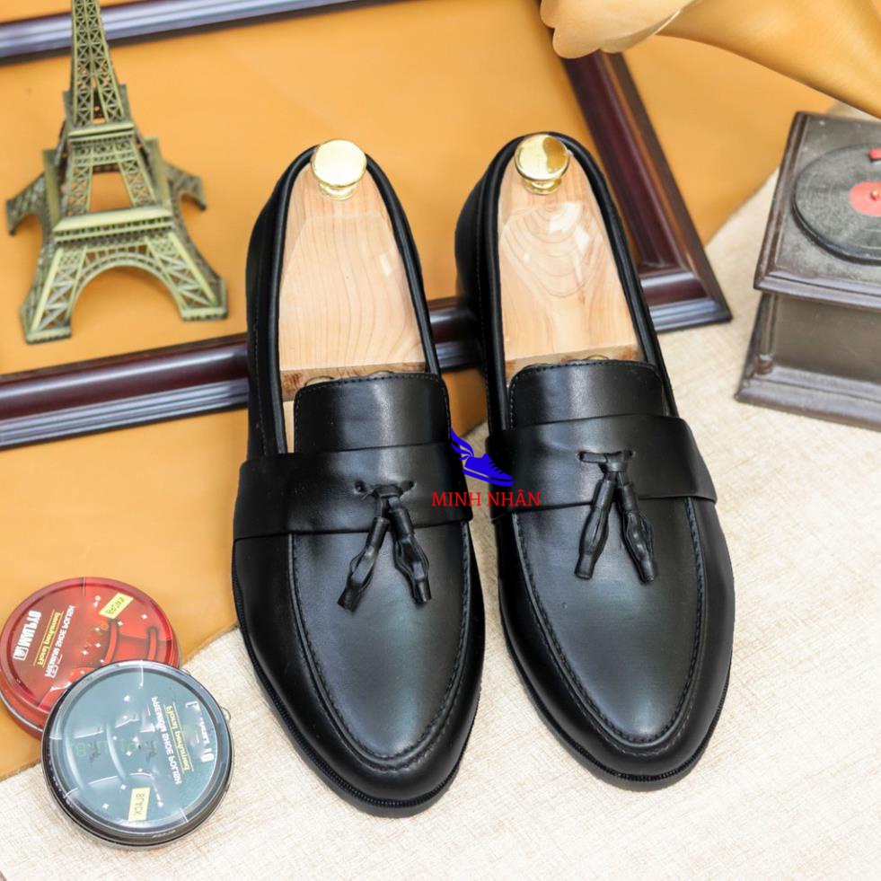 Giày Chuông Nam Da Bò Công sở lười nam Penny Loafer kiểu đẹp Giày Minh Nhân phong cách Hàn Quốc hàng hiệu giá rẻ D-2