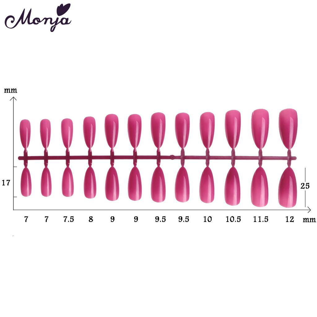 [Hàng mới về] Set 24 Móng Tay Giả MONJA Màu Bóng Nghệ Thuật