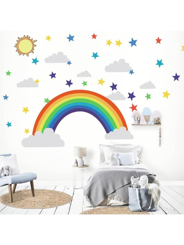 OMG Miếng Dán Tường Trang Trí Hình Ngôi Sao Nhiều Màu Sắc Xinh Xắn