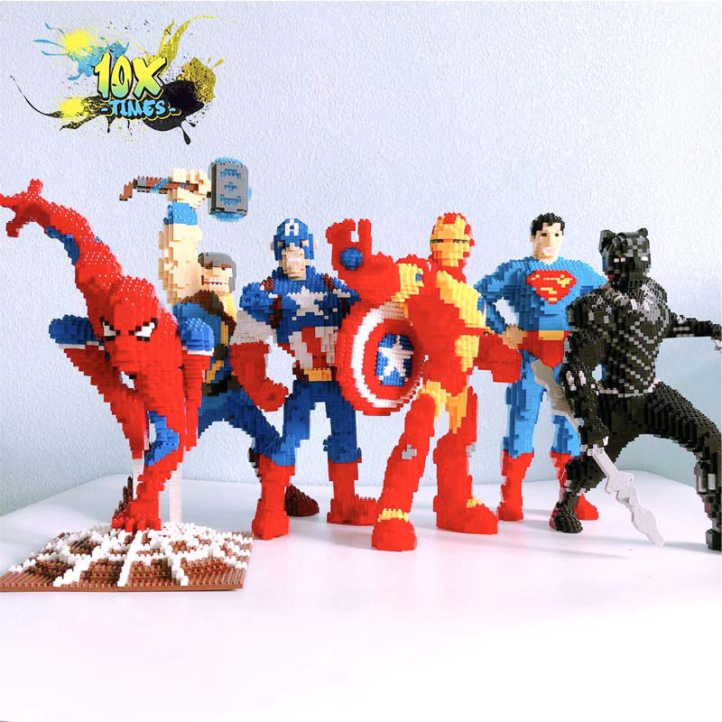 (size 30cm) đồ chơi lắp ráp 3d siêu nhân maver iron man người nhện quà tặng sinh nhật bạn trai, đồ decor