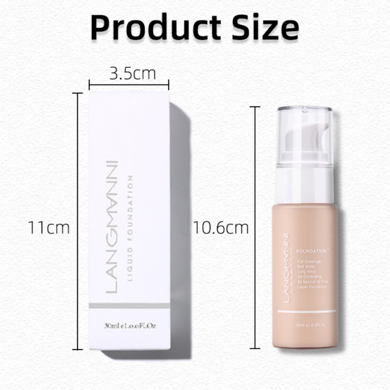(Hàng Mới Về) Kem Nền Dạng Lỏng Dưỡng Ẩm Lâu Trôi Không Thấm Nước Làm Đều Màu Da Langmanni | BigBuy360 - bigbuy360.vn