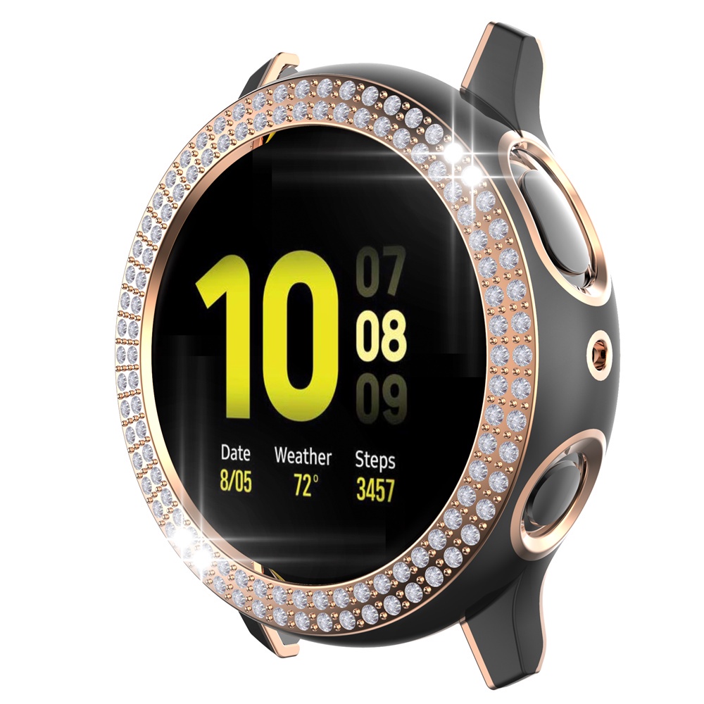 Ốp Bảo Vệ Bằng PC Cứng Hai Màu Đính Đá Sang Trọng Cho Samsung Galaxy Watch Active 2 44/40mm