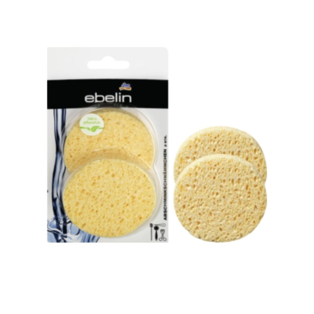 Miếng rửa mặt bọt biển Ebelin vỉ 2 miếng kháng khuẩn
