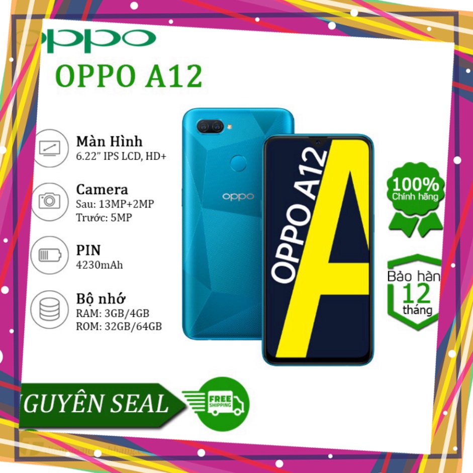Điện thoại OPPO A12 (3GB/32GB) Nguyên Seal Chính Hãng (flash sale)