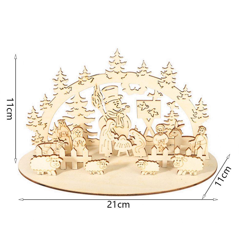 KUNHEV Nhà Thờ Ba Chiều Bằng Gỗ Trang Trí Giáng Sinh DIY