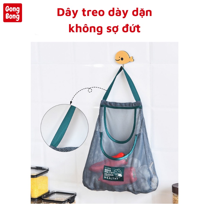 Túi lưới đựng hành tỏi rau củ quả đồ khô treo tường chống ẩm mốc tiện ích nhà bếp nhà bếp