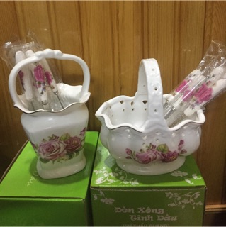 Giỏ đựng thìa, dĩa sứ
