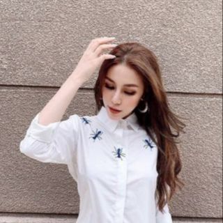 Sơ mi thêu con kiến hót hít freesize