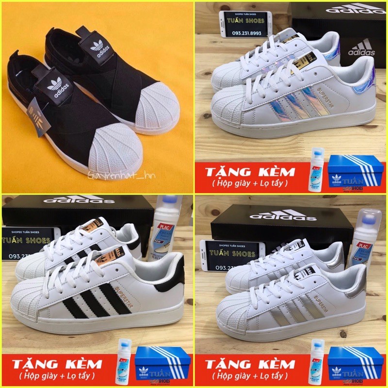 [Mã WAST5K giảm 5k đơn bất kỳ] [KÈM HỘP+LỌ TẨY] GIÀY SUPERSTAR 4 MẪU NAM NỮ