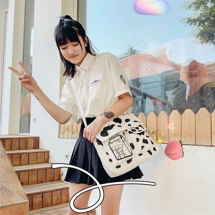 Túi đeo chéo nam nữ phong cách Hàn Quốc chất vải canvas dày dặn đa họa tiết unisex-Hazis Store