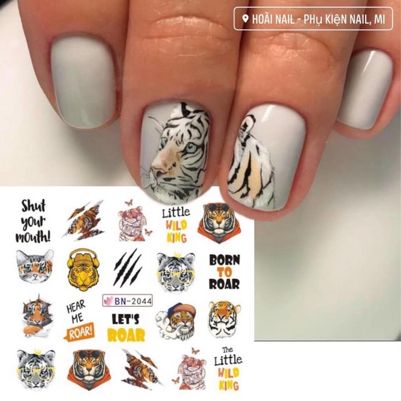 Sticker nước tấm to hổ báo