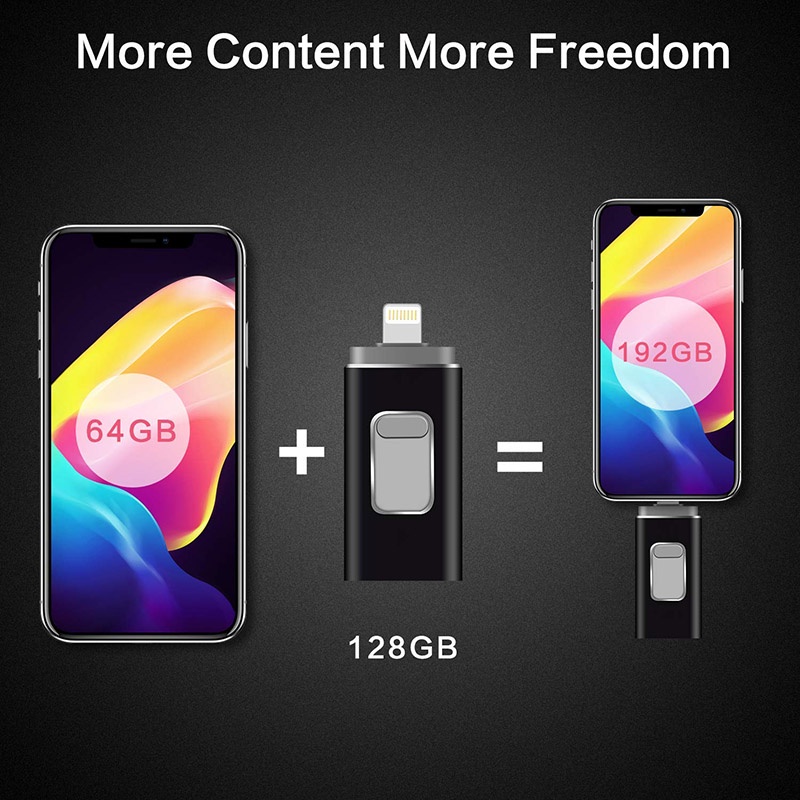 Usb 3.0 OTG Cho iphone 12 / 11 / X / 9 / 8 / 7 / 6 / 5S Pendrive 16GB 32GB 64GB 128GB 256G