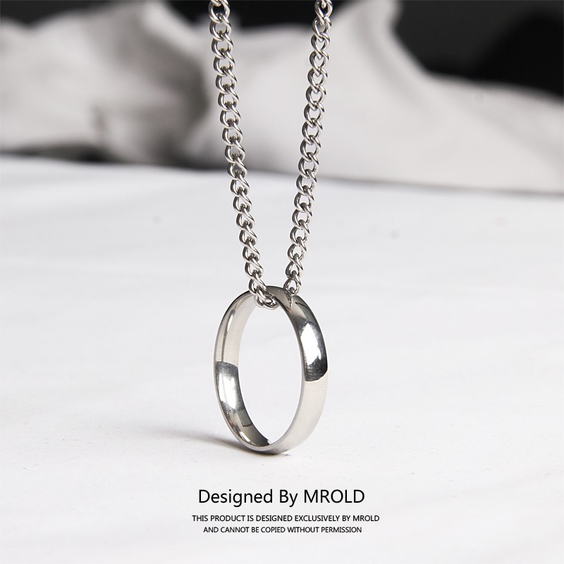 Vòng Cổ Phối Mặt Tròn Đơn Giản Cá Tính Cho Nam