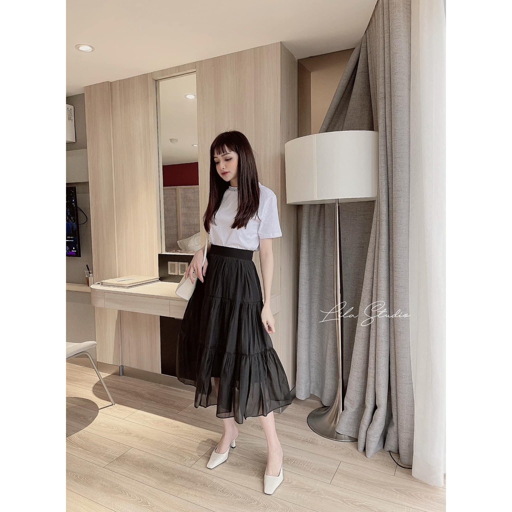 Set Áo Phông Nữ, Áo Thun Nữ Kèm Chân Váy Voan Ba Tầng Bồng Siêu Hot | BigBuy360 - bigbuy360.vn