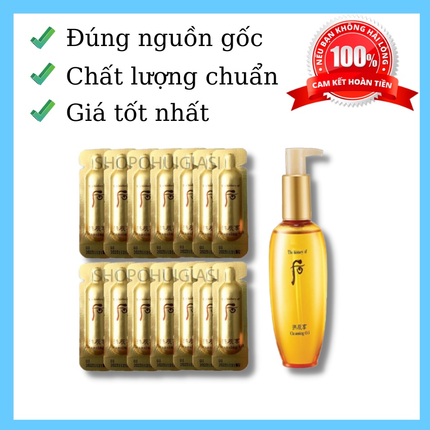 10 viên dầu tẩy trang 💥HÀNG LOẠI 1💥 dầu tẩy trang Whoo vàng cleansing oil loại bỏ mọi bụi bẩn và các lớp trang điểm