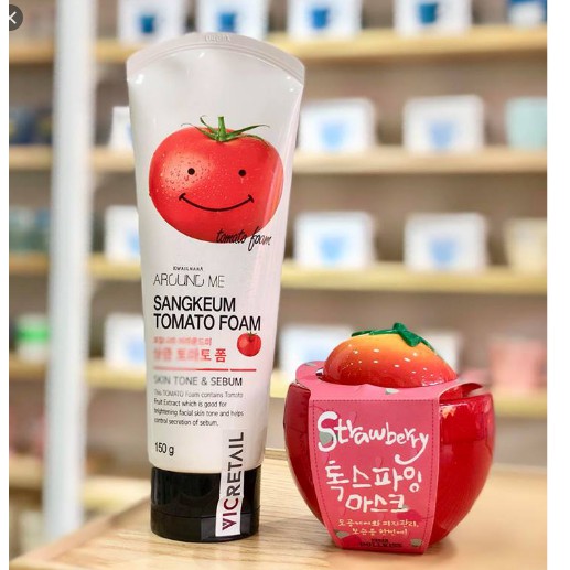 Sữa rửa mặt cà chua Welcos Around me tomato foam  150g