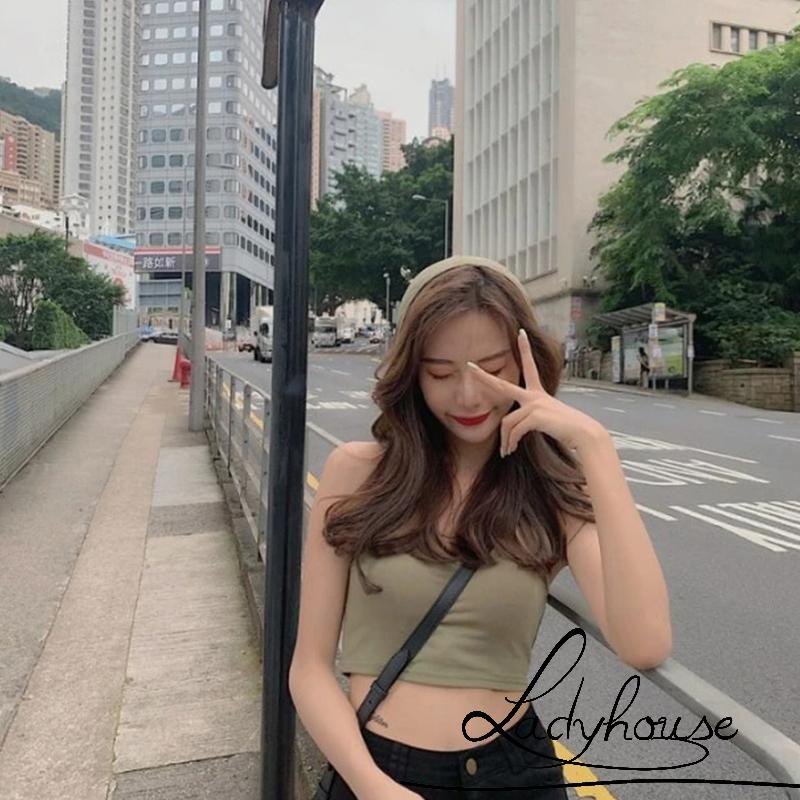 Áo Croptop Sát Nách Màu Sắc Trơn Thời Trang Mùa Hè Cho Nữ
