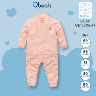 Bộ quần áo Body giữ nhiệt cho bé, chất liệu petit cổ trụ giữ ấm thu đông cho bé từ 0 đến 24 tháng