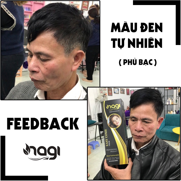 Dầu gội phủ bạc Nagi, dầu gội thảo dược nhuộm đen, nhuộm màu tự nhiên an toàn 400ml