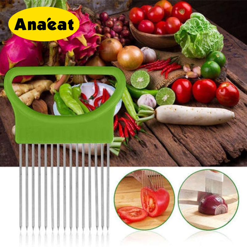 Đồ Xiên ANAEAT Giữ Hành Tây Rau Củ Để Cắt Dễ Dàng Bằng Thép Không Gỉ