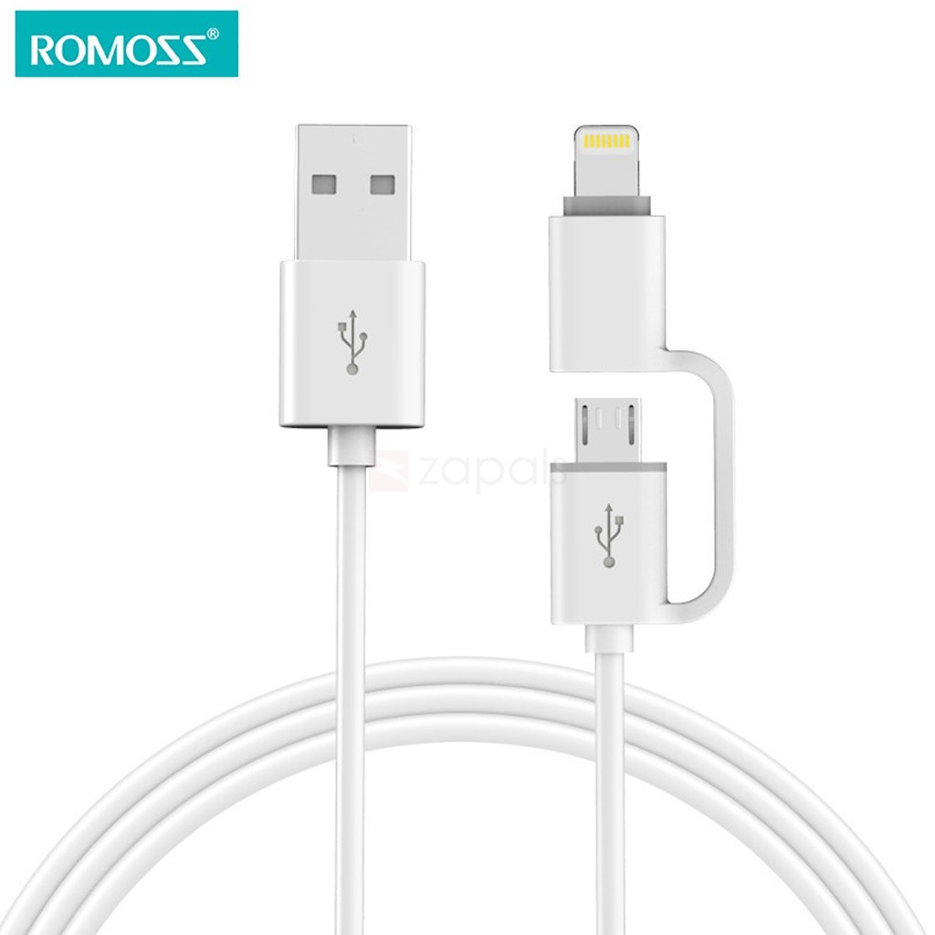 Cáp Romoss chính hãng 2 trong 1 ( Lightning và MicroUSB )