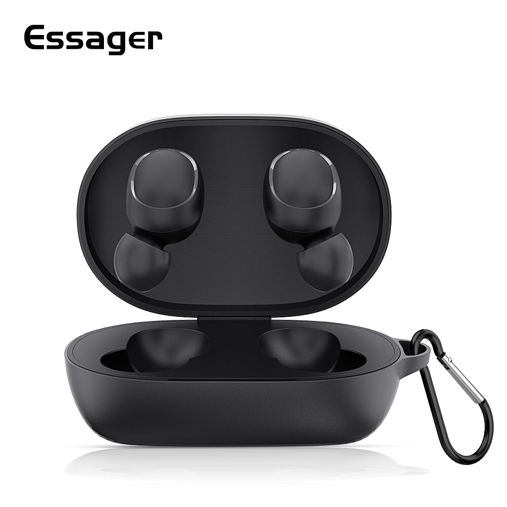 Vỏ Bọc Hộp Sạc Tai Nghe ESSAGER Chất Liệu Silicone Có Móc Chìa Khóa Cho Redmi Airdots Xiaomi Mi Air Dots