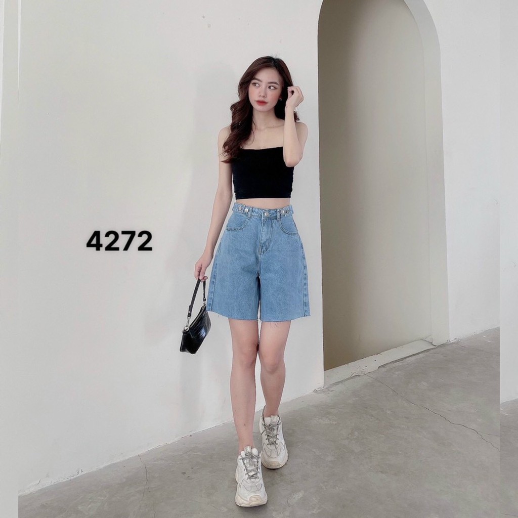 [Ảnh Thật] Quần Short Jeans Nữ Nút Hông MunMunStore Quần ngố bò