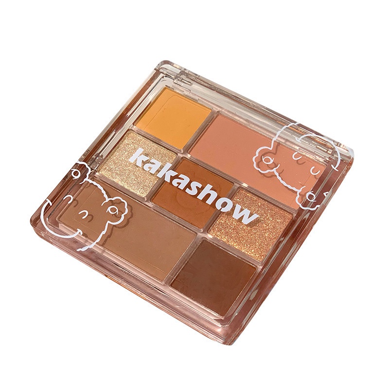 [Hàng mới về] Bảng phấn mắt KAKASHOW chống nước nhiều màu sắc thiết kế họa tiết gấu dễ thương