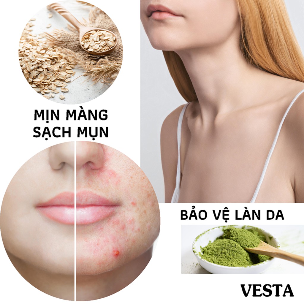 Bột Yến Mạch Trà Xanh Nguyên Chất Vesta 100gr