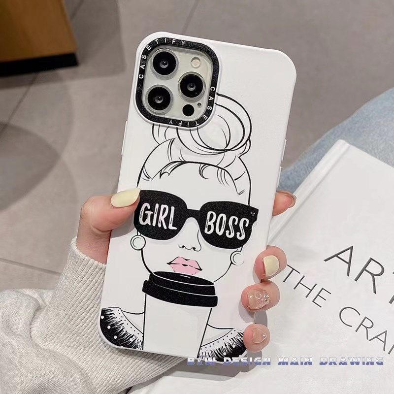 Ốp Điện Thoại Silicon Mềm Nhám Bốn Góc Hình Cô Gái Thời Trang Cho iPhone 13 12 11 Pro MAX IX XS MAX XR 6 7 8 Plus