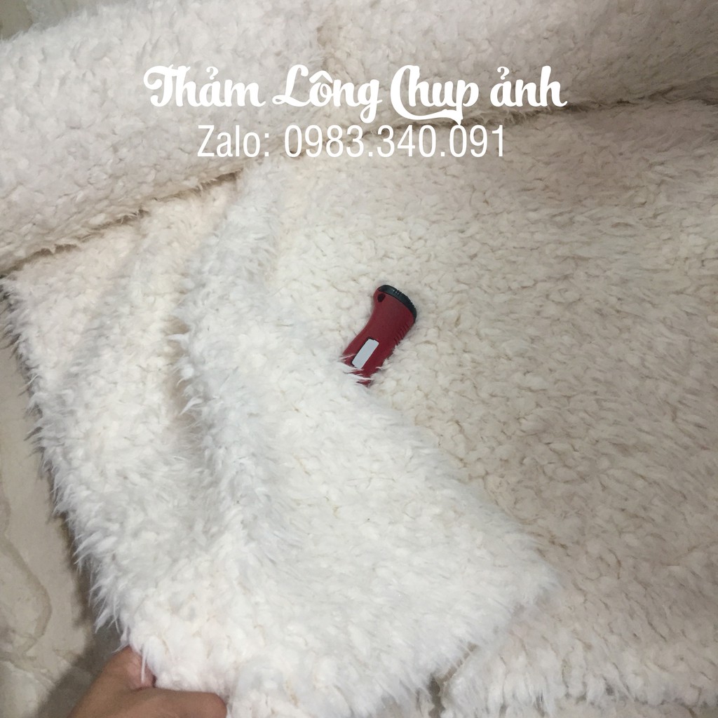 Thảm lông trắng bung - 1m x 80cm