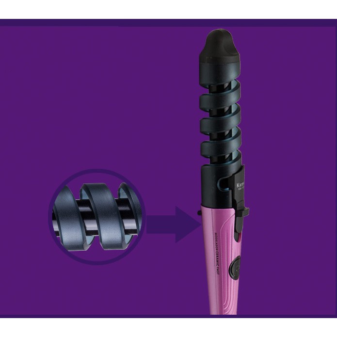 Máy Uốn Xoắn Tóc Ceramic Kemei KM-1026