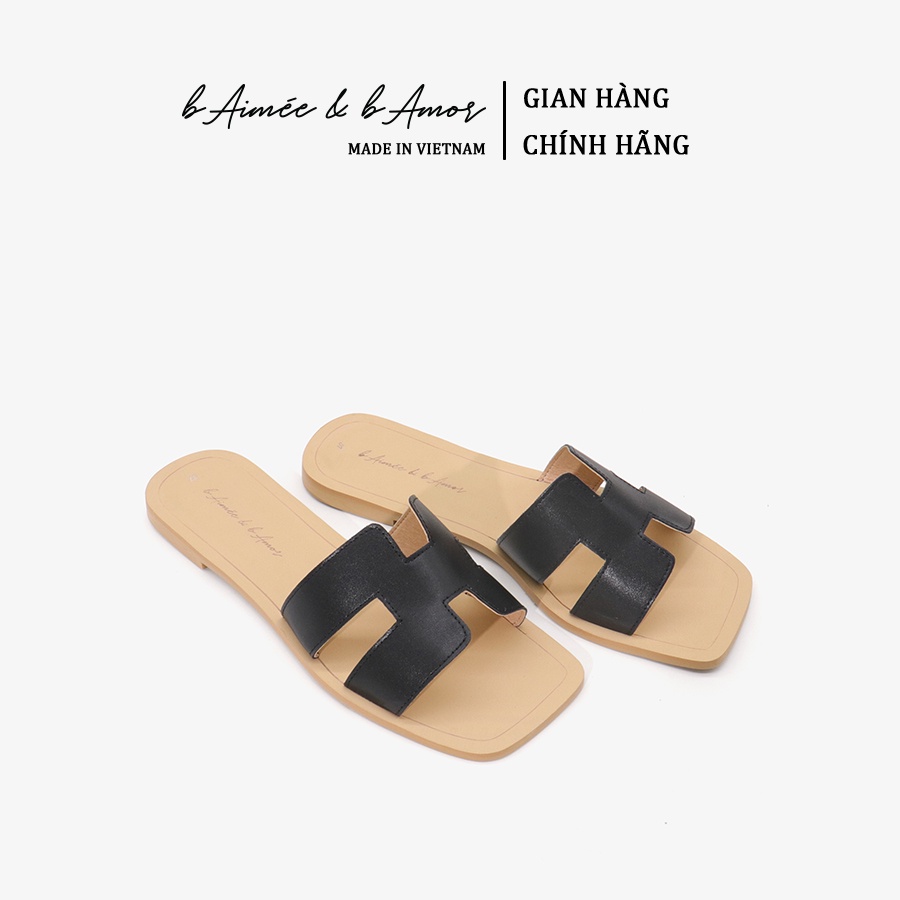 Dép nữ đế bệt chữ h đi biển dáng sandal quai ngang thời trang bAimée & bAmor - MS1782