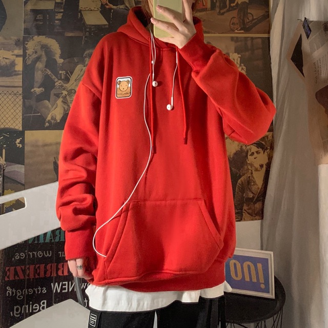 Áo hoodie lô gô gấu