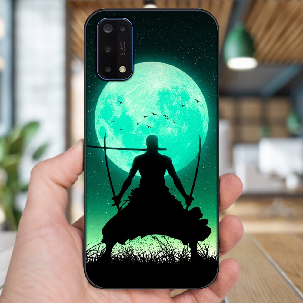 Ốp lưng Realme 7 Pro viền đen in hình Zoro One Piece
