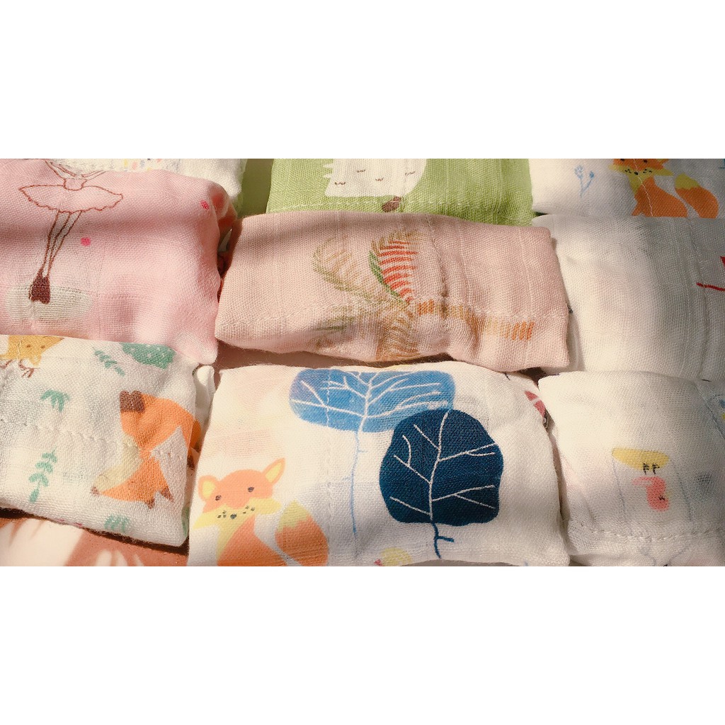 EMMAKIDS - Set 3 khăn sữa sợi tre Muslin Tree siêu mềm cho bé