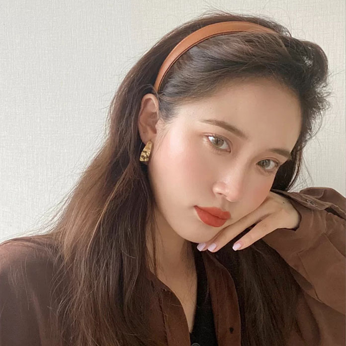 Dây Cột Tóc Da Pu Màu Kẹo Ngọt Phong Cách Vintage