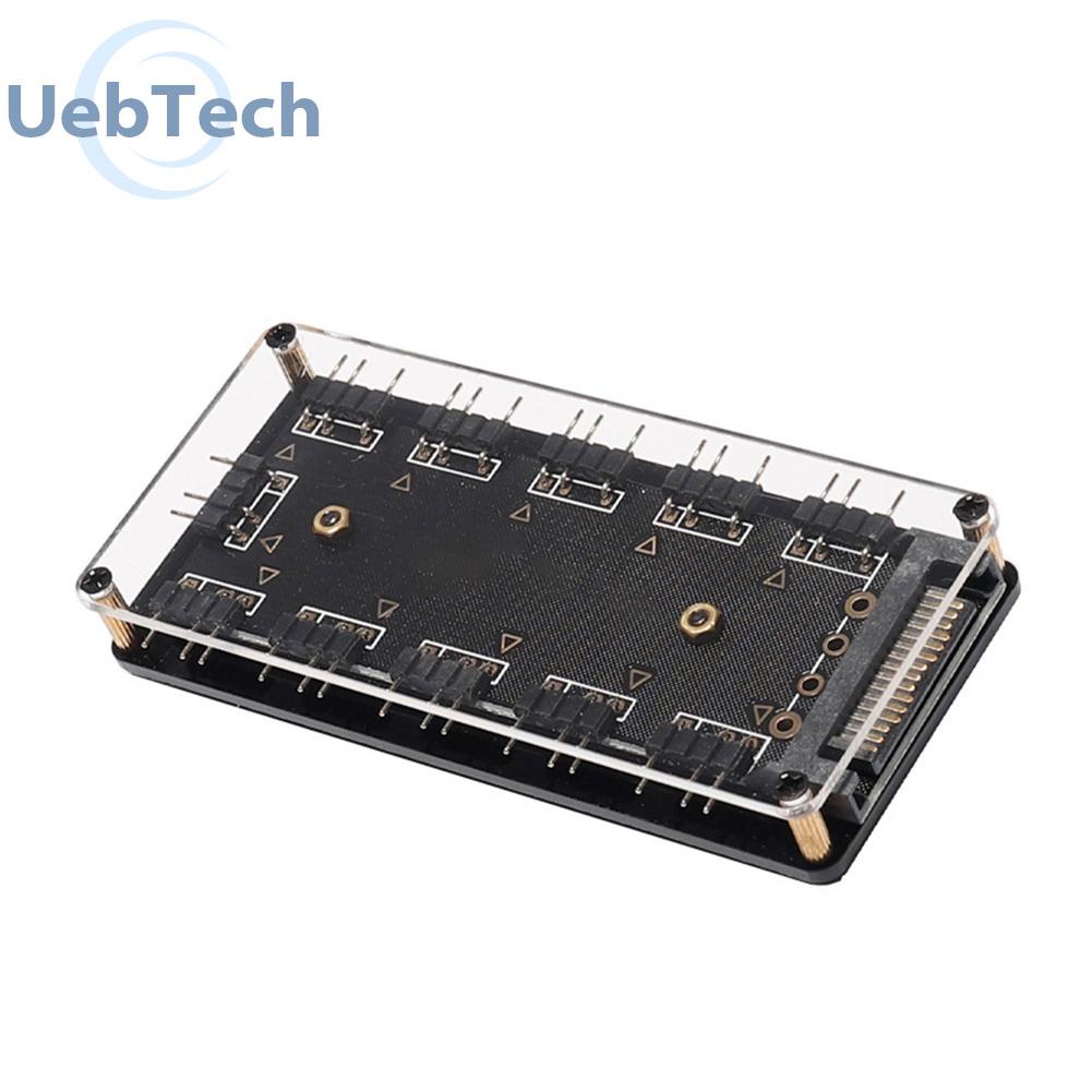 Bộ HUB chia 10 cổng quạt RGB 5V 3PIN ARGB nguồn SATA chuyên dụng cho máy tính để bàn