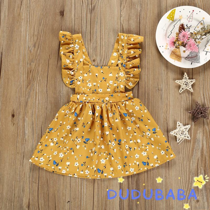 Đầm tay bèo họa tiết hoa đáng yêu dành cho bé gái