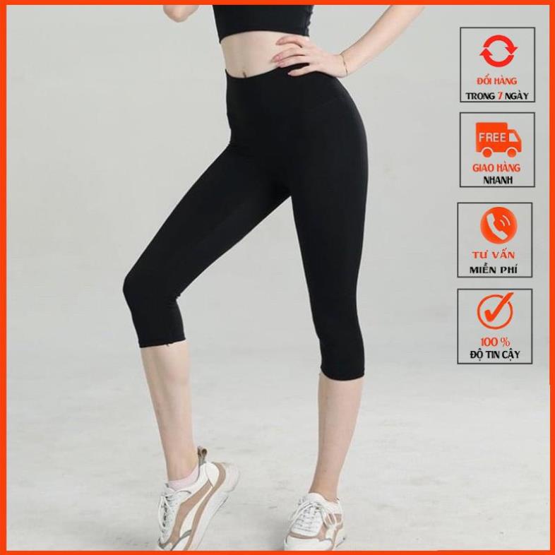 Quần legging ngố nữ lưng cao gen bụng