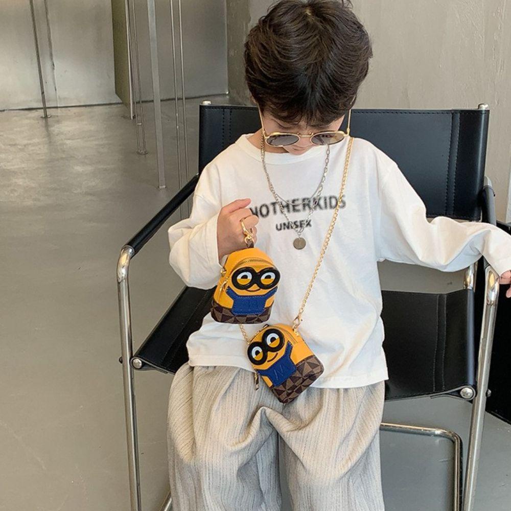 Ví Da Pu Mini Đựng Tiền Xu / Chìa Khóa Chống Thấm Nước Hình Minions Phong Cách Hàn Quốc