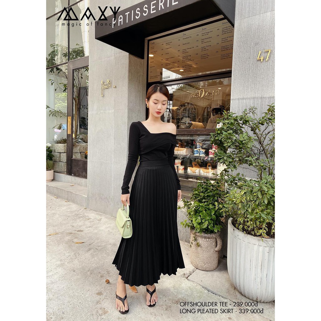 Áo trễ vai tay dài offshoulder tee Maxy Workshop