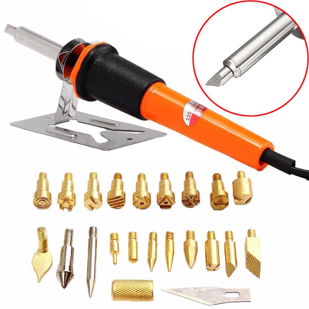 Bộ 24 Dụng Cụ Bút Khắc Gỗ Mới + Đầu Phun Lửa Gỗ Các Loại