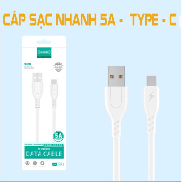 Bộ sạc và Cáp sạc nhanh 50W - 5A Chính hãng Tianston - Micro / Type-C / Lightning - Bảo Hành 3 Tháng