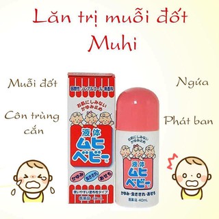 Lăn muỗi Muhi màu hồng 40ml