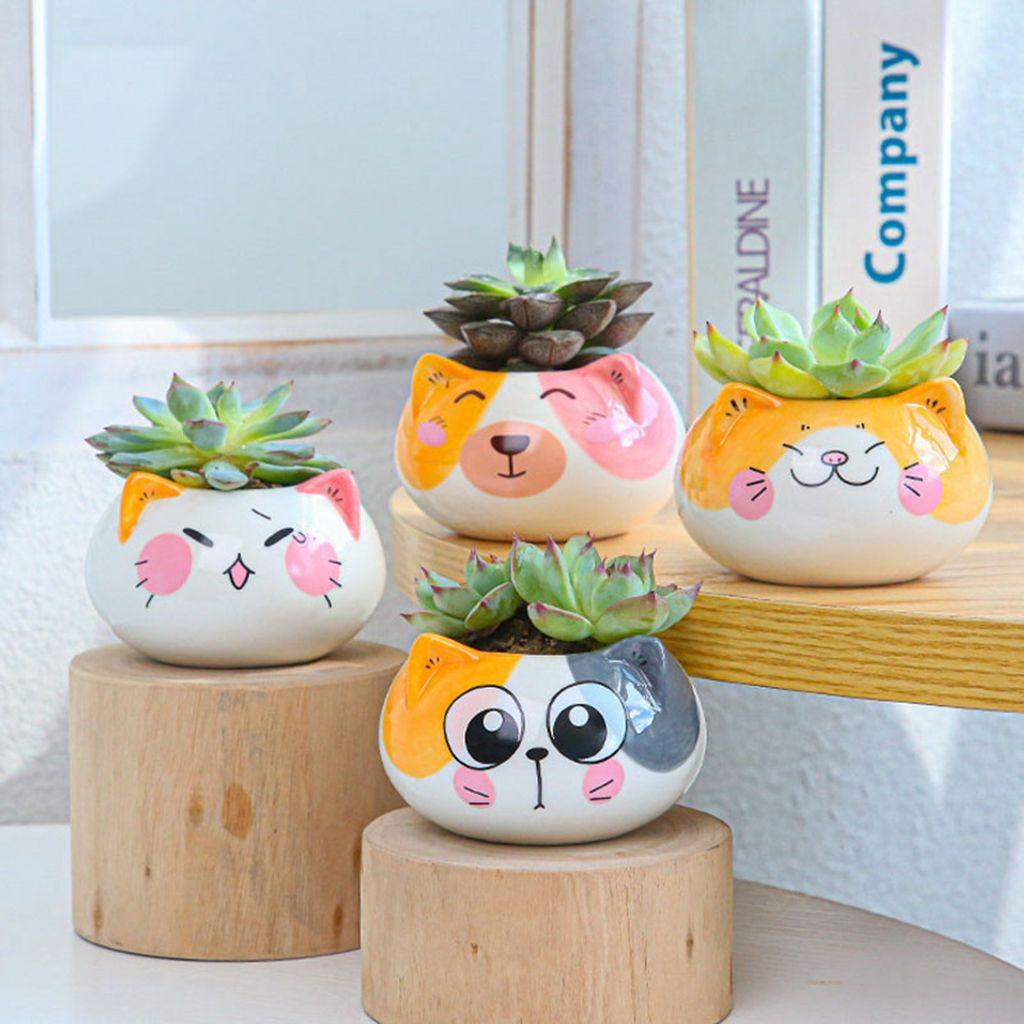 Chậu Trồng Cây Thủ Công Mini Hình Hoạt Hình Sáng Tạo