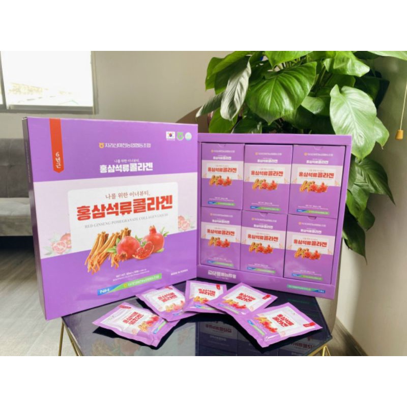 Nước chiết xuất hồng sâm lựu colagen kgf hàn quốc( 30 gói*70ml)