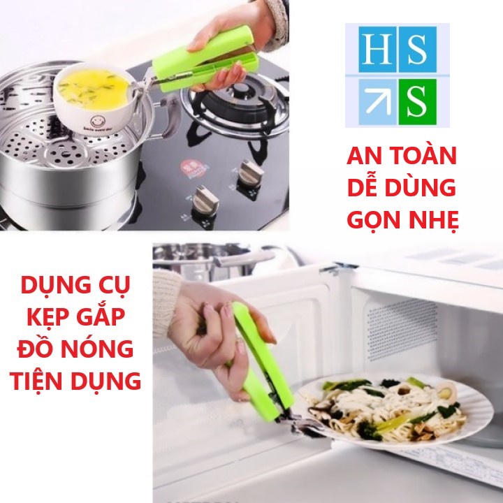 Kẹp gắp đồ bát đĩa nóng chống trượt an toàn kẹp bằng inox cán nhựa cách nhiệt tiện ích cho gian bếp - HS Shop Đà Nẵng